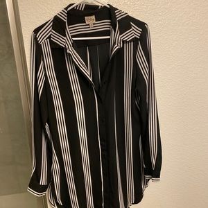 Stripped button down tunic